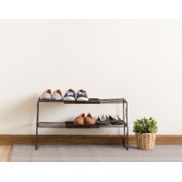 Shoe Rack Shoe Holder Folding Shore Rack 2 Tier Flexible Shoe rack