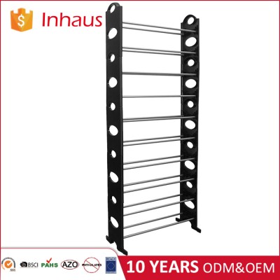 Christmas discount ! Simple style heavy duty amazing 10 layers PP+steel tube black shoe rack